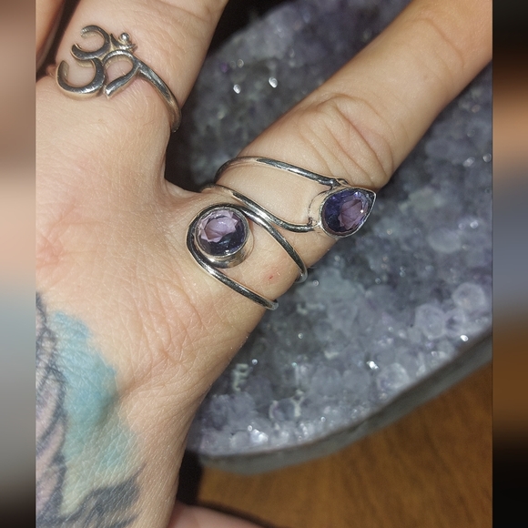 Adjustable Faceted Amethyst Ring - Picture 4 of 7